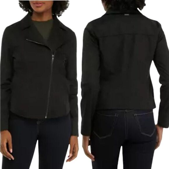 CUPIO black faux suede moto jacket NWOT size Medium - Picture 1 of 11